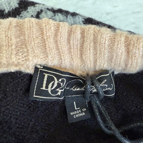 DG2 by Diane Gilman melange yarn Fair Isle Pullover Sweater Size L NWT - Picture 4 of 7